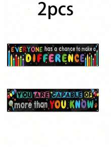 2 Pieces / Inspirational Classroom Banner Posters, Positive Growth Mindset Banner, Ideal Choice For Teachers, Very Suitable For Decorating Classrooms, School Bulletin Boards, Opening Decorations, Corridors And Classrooms - Multicolor - View 7