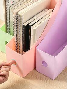 Desktop File/Document Holder - Suitable For Students And Office Use; Plastic Storage Box/File Box, Used To Keep Books And Documents Organized - Back To School Essential - Multicolor - View 4