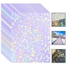 20 tờ màng ép lạnh trong suốt chống nước khổ A4, họa tiết kính vỡ holographic, mặt sau tự dính, dùng ép ảnh, miếng dán nhựa 8.3 x 11.7 inch - Kim cương - Xem 9