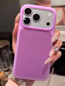 磨砂親膚果凍軟手機殼，適用於 iPhone 17 Pro Max 17 Pro 17 16 15 14 13 Pro Max，超薄液態矽膠防震保護後蓋 - 紫色 - 查看 4