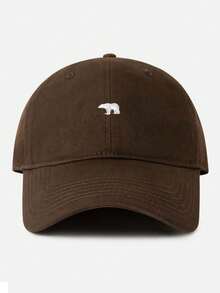 1pc Unisex Vintage Bear Pattern Baseball Cap, Suitable For All Seasons And Summer, Fashionable Daily Wear - Black - View 4
