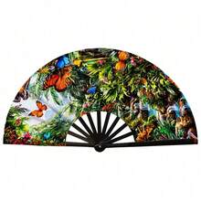 1 buah Kipas Kung Fu Bermotif, Kipas Lipat Kain, Alat Peraga Genggam untuk Pertunjukan Tari, Warna dan Posisi Motif pada Setiap Kipas Mungkin Sedikit Berbeda, Dikirim Secara Acak - MultiWarna - View 11