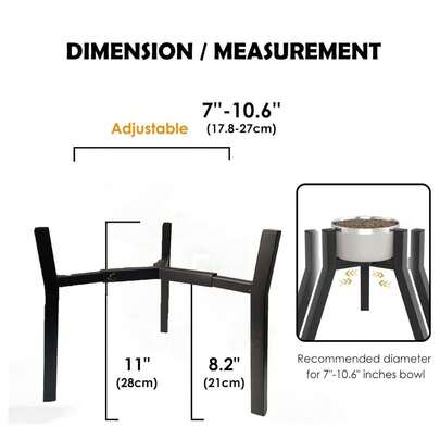 Adjustable Dog Bowl Stand For Medium To Large Dogs And Extra Large Dogs, 3-Level Height Adjustable, Width 17.8-27.1 Cm, Height 25-30-34 Cm, Elevated Dog Bowl Stand, Raised Dog Bowls And Water Feeder (Bowls Not Included)