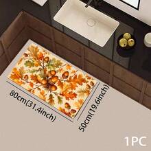 Autumn Hazelnut Pattern Printed Long Runner Rug, Indoor Home Decor, Kitchen Long Runner, Entryway Doormat, Hallway Entrance Decor, Bedroom Bedside Rug, Living Room Rug, Laundry Room Rug, Bathroom Mat, Suitable For Apartment, Dorm And Home Daily Decor - Multicolor - View 12