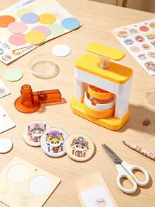 Badge Making Machine Button Pin Maker DIY Customized Badge Set Manual Badge Press Children's Craft Supplies Handmade Badge Tools Anime Pin Making Parent-Child Art Activity Portable Badge Making Machine - Multicolor - View 5