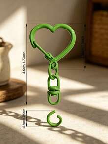 120/240/480pcs/Pack Random Color Macaron Colorful Heart-Shaped Spring Lobster Clasp, Zinc Alloy Spring Hook Colorful Open Ring, Bag Pendant, Keychain Ring - Heart Keychain Set - View 6