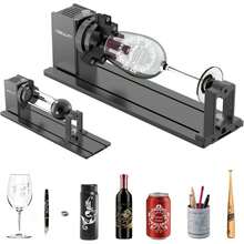 Rodillo Giratorio Láser, Mandril Rotatorio de Eje Y para Grabador Falcon, Kit Giratorio Pro con Mordaza 3 en 1 y Módulo Adecuado para Grabar Objetos Cilíndricos, Copa de Vino, Vaso, Anillo - 1 - Ver 7