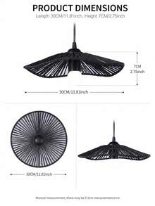 1pc Handmade Woven Lampshade, Lampshade Shell, Country Style, Bohemian Style Pleated Lampshade, Suitable For Living Room, Dining Room And Bedroom Ceiling Decoration. Embroidered Craft Vintage Lampshade (Light Bulb Not Included). - Multicolor - View 8