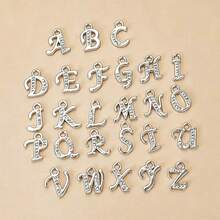 26Pcs A-Z Gold Letter Charms, Includes Full Rhinestone Letter Charms, Jewelry Making Supplies Pendants, Practical Alphabet Charm Pendants - Script Letter Pendant - View 2