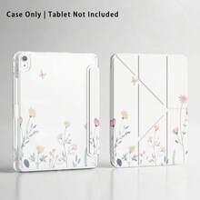 Pola Bunga Cetak UV Datar, Perlindungan Penuh Anti Jatuh Anti Guncangan, Casing Pelindung Tablet Lipat Y, Dengan Slot Pena dan Pelat Belakang Akrilik, Kompatibel dengan /Honor/Xiaoxin dan Model Lainnya - MultiWarna - View 5