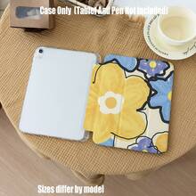 Floral Pattern Tablet Protective Case, Tri-Fold High Transparency Acrylic With Pen Slot Protective Case. Tablet Protective Case Features: Tri-Fold Stand Design, Smart Sleep/Wake, Full Coverage Protection, Skin-Friendly Frame Material, Airbag Shockproof Frame, Multi-Angle Stand, Built-In Pen Slot, Precise Cutouts, Lightweight And Portable. - Multicolor - View 2