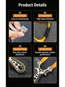 High Elasticity Flat Rubber Band Set For Outdoor Shooting Competition, Wear-Resistant Replacement Elastic Accessories, Stable Power And High Precision - Multicolor - View 9