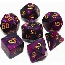 Set Dadu D&D Poliedral dengan Tas Dadu untuk Dungeon and Dragons D&D RPG (Permainan Peran) - Warna Campuran - View 8