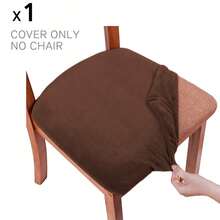 Stretch Soft Velvet Chair Seat Slipcover, Removable Washable Dustproof Chair Cushion Protector, Universal Seat Pad Cover Suitable For Kitchen, Dining Room And Hotel - Multicolor - View 30