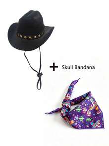Mini Western Style Pet Cowboy Hat With Star Decoration, Adjustable, Suitable For Small Dogs And Cats Halloween Birthday Party Photo Props, Fun Pet Cosplay Headwear, Daily Wear - Multicolor - View 18