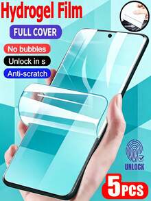 5Pcs HD Hydrogel Soft Film Full Coverage Screen Protector Compatible With Motorola Edge 30/40/50/60 Pro Fusion/ 6/7/8/9/10 Scratch Automatic Repair High Definition Glossy Surface, Automatic Adsorption, Easy To Install Explosion Proof And Scratch Resistant Support For Fingerprint Unlocking (NOT GLASS) - Clear - View 17