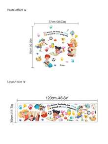 1pc, Multi-Style, Children's Room Cartoon Decorative Wall Sticker, Children's Early Education Educational, Children Reading Together, Reading And Learning, Big Tree Letters, Baby Switch Sticker, PVC Self-Adhesive Removable Wall Sticker, Suitable For Bedroom, Living Room, Study, Classroom, Nursery, Home Wall Decoration, Etc. - Multicolor - View 8