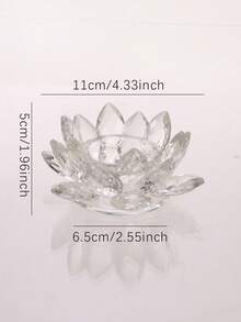 1pc Crystal Lotus Tea Light Candle Holder/Glass Tea Light Candle Holder Decor, Suitable For Christmas, Home, Wedding Party - Multicolor - View 12