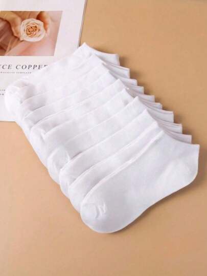 15/10/5/3/1 Pair Women's Low-Cut Invisible Socks, Multi-Functional Cute Minimalist Design, Suitable For Spring/Autumn/Summer, Soft