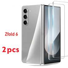 2pcs Outer Screen (Small Screen) Screen Protector Compatible With Samsung Galaxy Z Fold 8 Ultra/ Galaxy Z Flip 7 5G, Galaxy Zfold 7 / Galaxy Zfold 6, High-Quality Foldable Screen Protector, Bubble-Free, High Transparency, HD Effect, Tempered Glass Screen Protector - Clear - View 4
