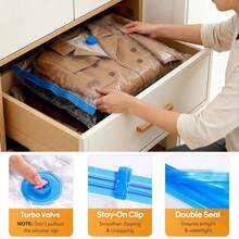 S/M/L/XL 3pcs Travel Storage Bags, Large Capacity Compression Bags, Reusable Vacuum Bags, Dust-Proof, Moisture-Proof, Moth-Proof, Space-Saving, Suitable For Clothes, Blankets, Shirts, Bedding, Bedroom, Closet, Bathroom, Outdoor Gear, Home Storage, Back To School, Travel Essentials - View 4