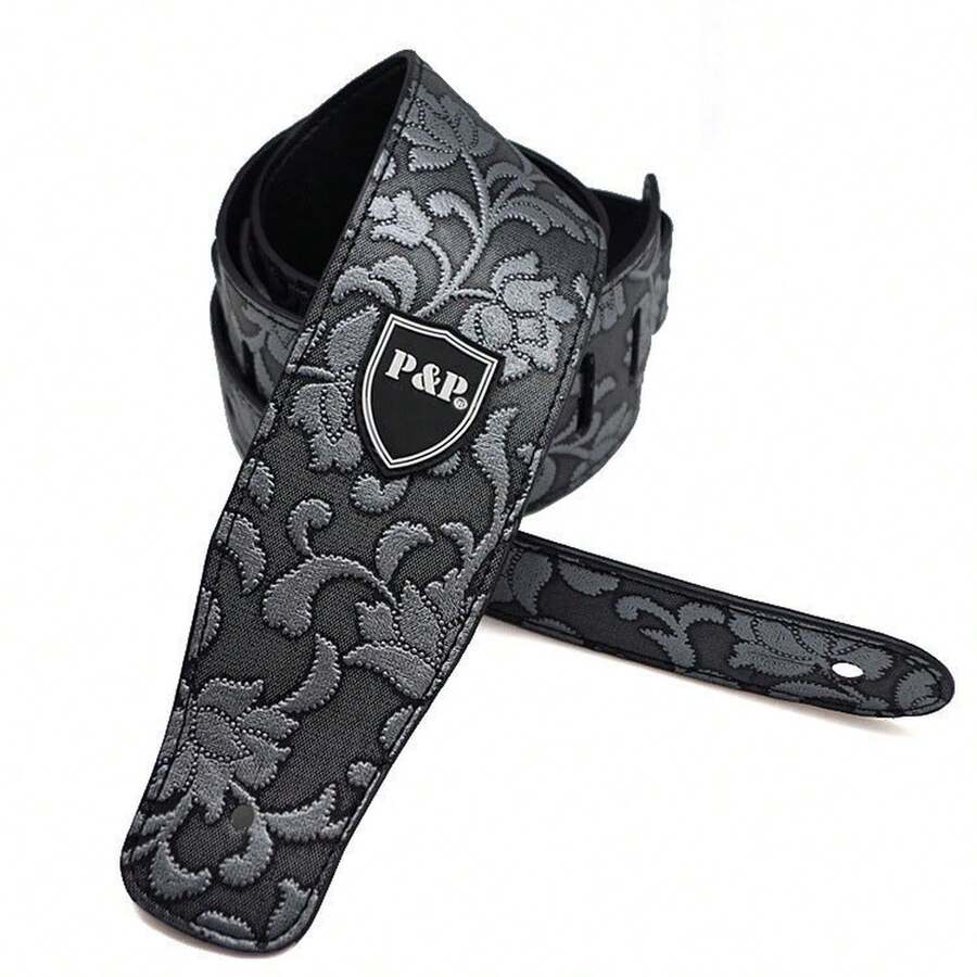 Musical Instrument Straps - Silver Flower - View 1