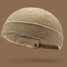 1pc Women's Brimless Sailor Hat, Vintage Rimless Felt Baseball Cap, Unisex Breathable Adjustable Hip Hop Hat For Spring/Autumn Outdoor Sports - Solid Color Brimless Hip-hop Cap - View 10