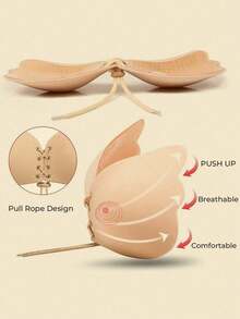 One Drawstring Adjustable Winged Self-Adhesive Bra (Includes 30 Nipple Covers), A Seamless Push-Up Bra For Backless Dresses. - Multicolor - View 4