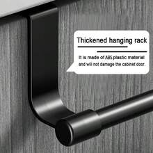 1/2pcs 23cm/9.06in Single Bar Towel Rack, Plastic Material, Cabinet Door Mounted, Towel Hanging Bar Cabinet Door Back Rack, Dishcloth Rack, Utensil Rack, No Drilling Towel Bar, Kitchen Storage Rack, Kitchen Supplies, Storage Rack, Hanging Rack, Kitchen Tools, Kitchen Organizer, Kitchen Gadgets - A - View 7