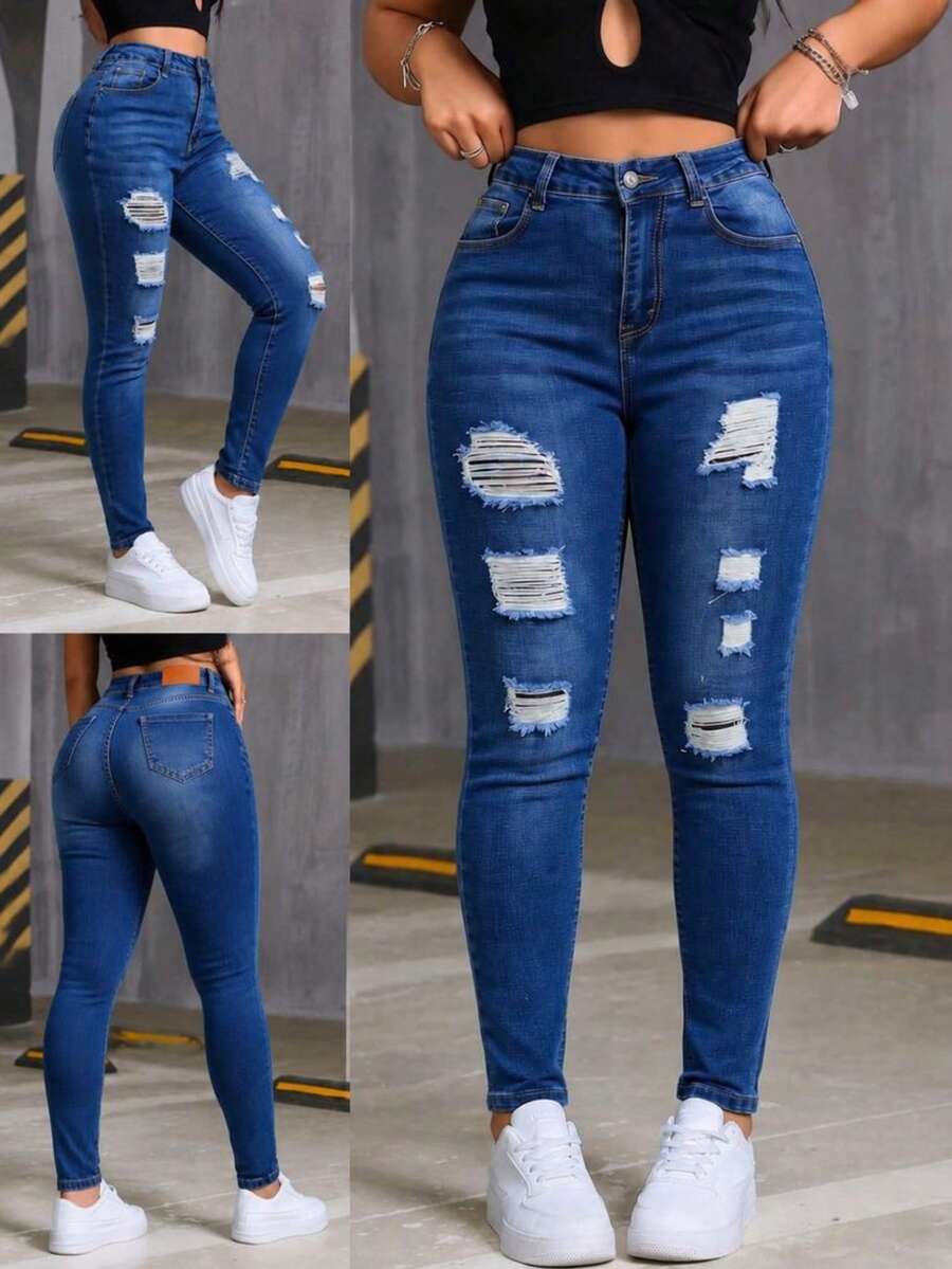 Women Jeans - 深藍 - 查看 1