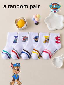 1/5/10 Pairs Paw Patrol Kids Socks Cute Puppy Winter Letter Mid-Calf Socks Fun Christmas Gift Children Socks - Multicolor - View 18