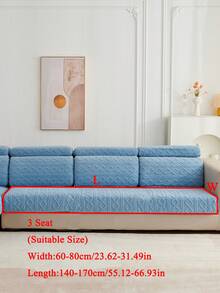 1pc Plush Sofa Cushion Cover, Elastic Thickened Non-Slip Sofa Cover, Suitable For Living Room, Bedroom, Outdoor Sofa, Protects Sofa From Pet Damage, Fits L-Shaped Single Sofa And 1/2/3/4 Seater Sofa, Autumn/Winter Home Decor Sofa Cover - Blue - View 14