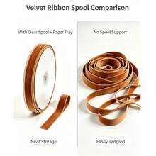 Flocked Ribbon Christmas Ribbon For Gift Wrapping, Christmas Tree Decorations, Wreath Decorations, Christmas Stocking Decorations, Flocked Satin Ribbon Bows 3/4 Inch X 10 Yards (Multiple Sizes Available) With Paper Spool For Easy Storage - Brown Size 10 - View 3