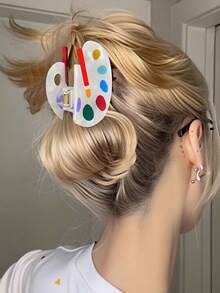 Fun Color Hair Clips, Acetate Fiber Claw Clips, Cute Artistic Style Hair Claws, Suitable For Women And Students Back To School - Multicolor - View 10