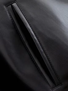 Women's New Autumn Fashion Urban Modern Style PU Leather Belt Waist Jacket Black Fall - Black - View 8