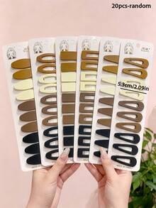 10/20/30pcs/Set Maillard Color Series Multi-Style Hair Clips, Minimalist Hair Accessories - Suitable For Girls And Women, Perfect For Daily Wear And Back To School Season - Multicolor - View 16