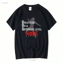 Greatness In A Different Level Mode Black Cotton T-Shirt S 4XL Vintage Wash Top For Daily Wear Graphic Designer Clothing - Shape - View 1