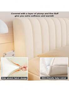 Soft Bread Headboard Cover, Multiple Sizes, Comfortable Support, Simple And Elegant, Soft Touch, Smooth And Comfortable, Wear-Resistant And Durable, Shrink-Resistant - Off-white - View 5