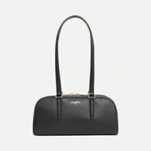 Lacoste Schultertasche Champs-Élysées Leder Schwarz - Schwarz - Übersicht 1