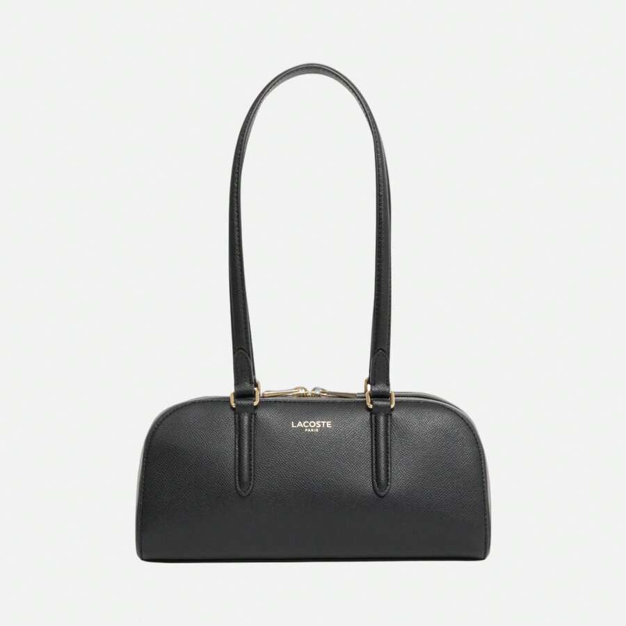 Lacoste Schultertasche Champs-Élysées Leder Schwarz - Schwarz - Übersicht 1