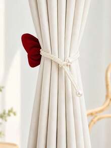 4pcs/2pcs Colorful Bow Curtain Tiebacks, Adjustable No-Drill Design, Decorated With Faux Pearls, Suitable For Bedroom, Living Room, Dining Room, Classroom, Hotel, Tea Room, Guest House, Etc. - one-size - View 8