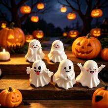 Halloween Ghost Mini Figurine Set, Cute Mini Ghost Home Decor, Holiday Home Decor Upgrade, Office Desk Halloween Party Decoration, Autumn Seasonal Desktop Ornament - A - View 6
