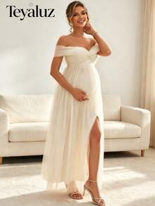 Maternity Dresses - Apricot - View 3