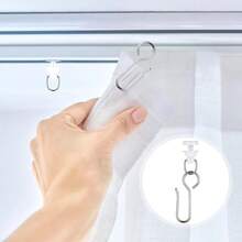 Curtain Track Hooks And Rollers, Curtain Hooks, Stainless Steel Flexible S-Shaped Curtain Hooks And Plastic Roller Set, Suitable For Bathroom, RV, Shower Curtain, Dorm Window Track - Silver Set - View 8