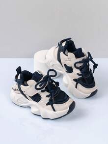 1 Pair Boys & Girls Spring Autumn New Style Children Sports Shoes Mesh Breathable Running Sneakers Chunky Sneakers - Navy Blue - View 4