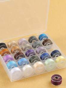 1pc Plastic Sewing Thread Spool Storage Box, Sewing Thread Organizer Box, Transparent Plastic Storage Box With 25 Empty Spool Slots - Multicolor - View 6