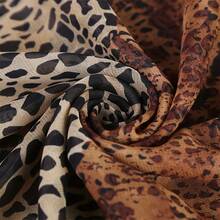 Bohemian Leopard Print Scarf - 100% Polyester, Non-Elastic, No Feathers, Printed Chiffon Shawl - Warm, Breathable Headscarf, Suitable For Outings, Travel, Beach - 1PC Scarf European And American Leopard Print Scarf Autumn/Winter New Korean Style Wholesale Chiffon Silk Scarf Cross-Border Hot - Multicolor - View 4