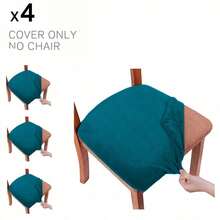 Soft Stretch Velvet Dining Chair Seat Slipcover, Removable Washable Dust-Proof Chair Cushion Protector, Universal Seat Pad Cover For Kitchen, Dining Room, Home Household - Multicolor - View 23
