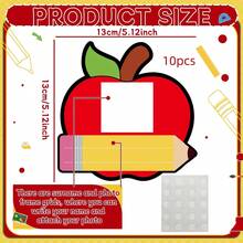 10pcs Classroom Name Tags With Photo Space, Photo Nameplate Labels, Back To School Apple Classroom Decor - View 3