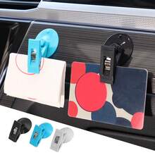 4pcs Car Suction Cup Clips - Strong Adhesive Car Window And Windshield Holder, Suitable For Sun Visor, Receipts - Durable Plastic No Residue Removable Holder (Black), Car Clips - Multi-functional Suction Cup - View 5